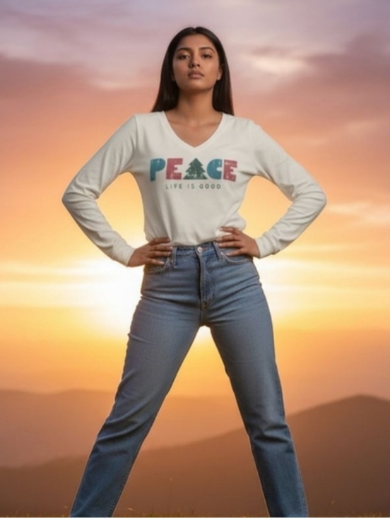 Life Is Good Tops - Life Is Good PEACE Long Sleeve Graphic Tee Size XL